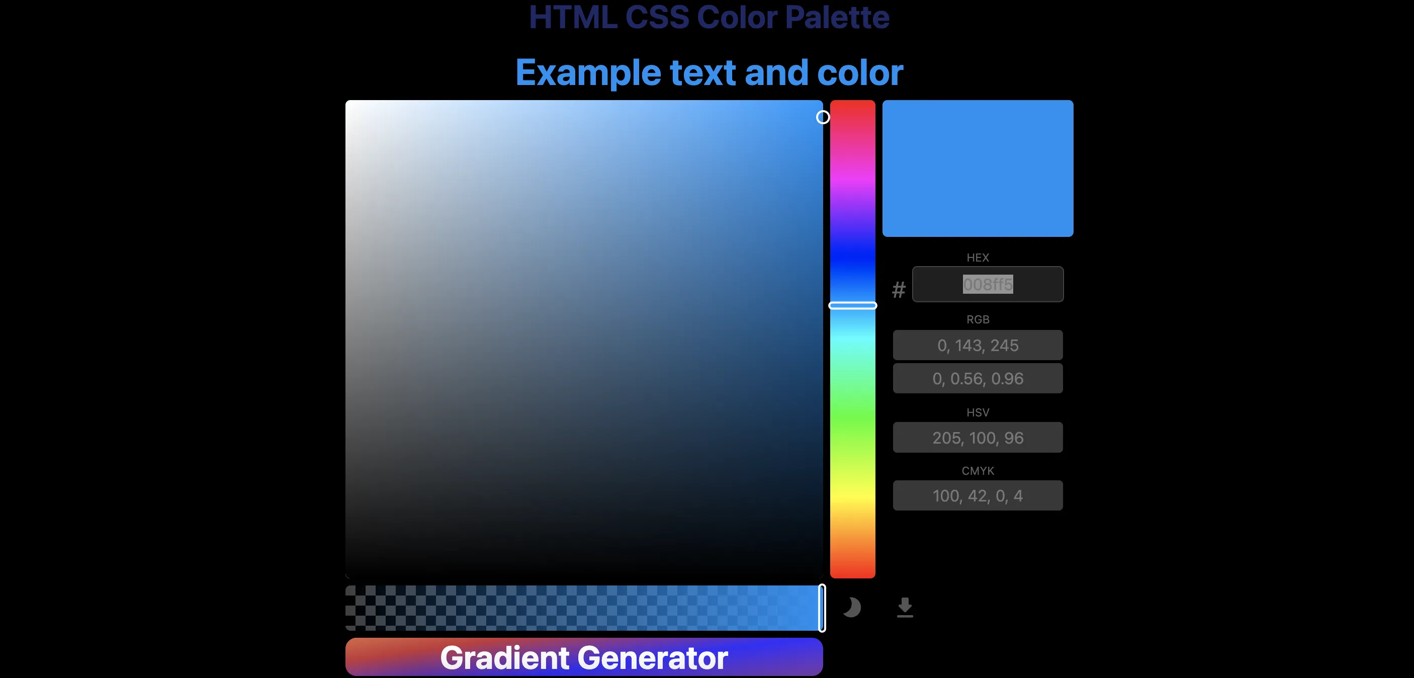 HTML CSS Color Palette